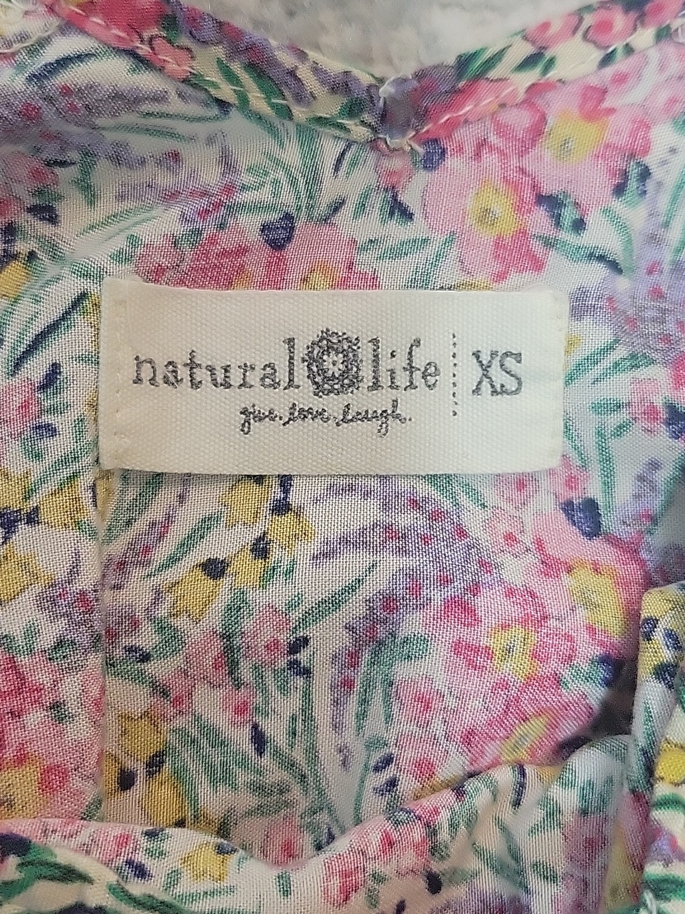 NATURAL LIFE Pink, Yellow & Green Floral Mini Dress - Picture 5 of 5